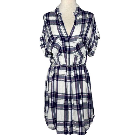 Rails Haley Orchid Plaid Button Down Dress SZ M - Picture 1 of 8